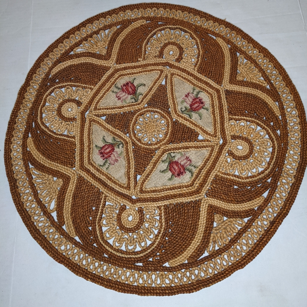 Jute Mat Rug, Table Mat, Wall Decor Boho Farmhouse